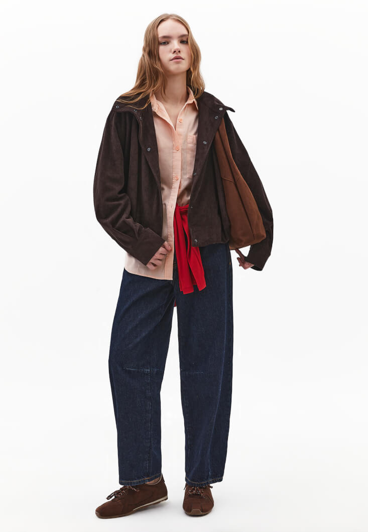 Pembe Cep Detaylı Oversize Gömlek